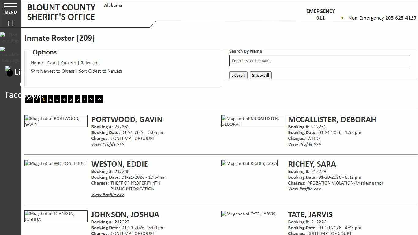 Inmate Roster - Current Inmates Booking Date Descending - Blount County Sheriff AL